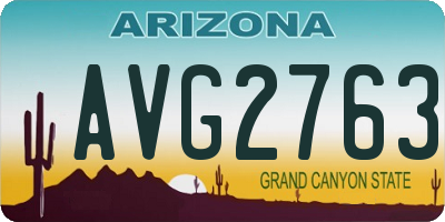 AZ license plate AVG2763