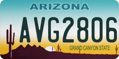AZ license plate AVG2806