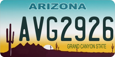 AZ license plate AVG2926