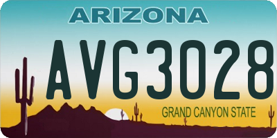 AZ license plate AVG3028