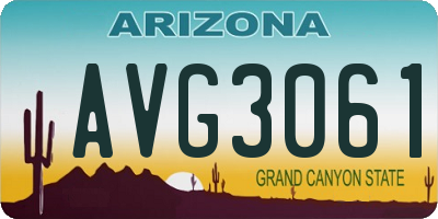 AZ license plate AVG3061