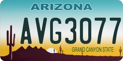 AZ license plate AVG3077