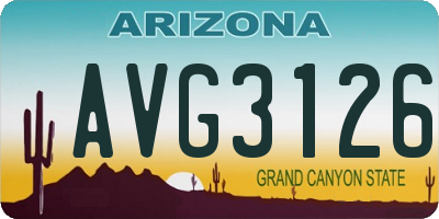 AZ license plate AVG3126
