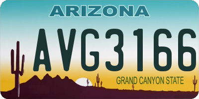 AZ license plate AVG3166