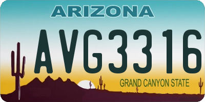 AZ license plate AVG3316