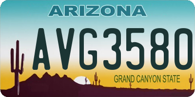 AZ license plate AVG3580