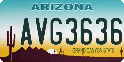 AZ license plate AVG3636