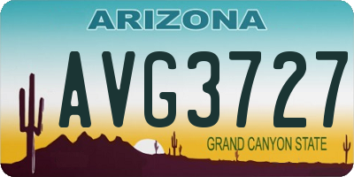 AZ license plate AVG3727