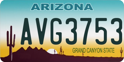 AZ license plate AVG3753
