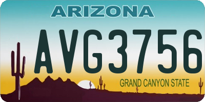 AZ license plate AVG3756