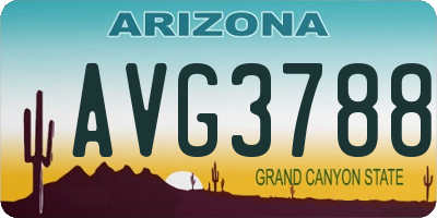 AZ license plate AVG3788