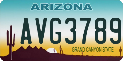 AZ license plate AVG3789