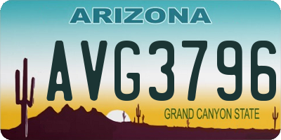 AZ license plate AVG3796