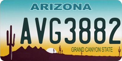 AZ license plate AVG3882
