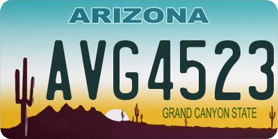AZ license plate AVG4523
