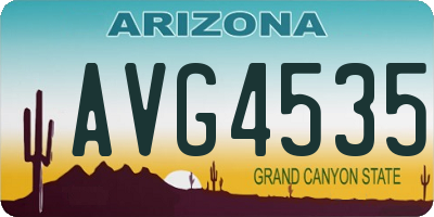 AZ license plate AVG4535