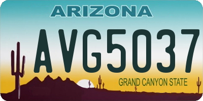 AZ license plate AVG5037
