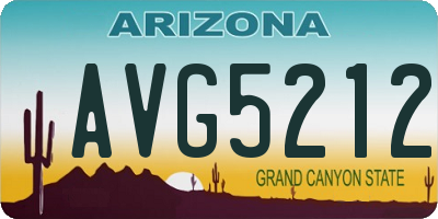 AZ license plate AVG5212