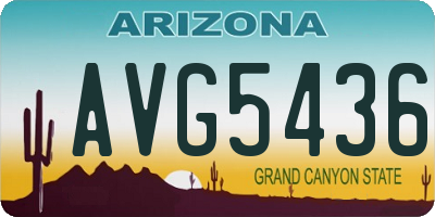 AZ license plate AVG5436