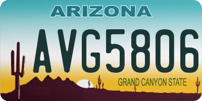 AZ license plate AVG5806