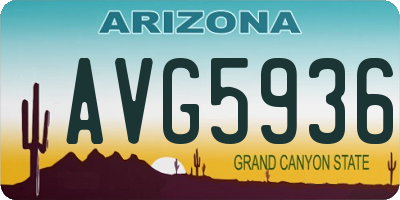 AZ license plate AVG5936