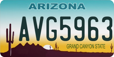 AZ license plate AVG5963