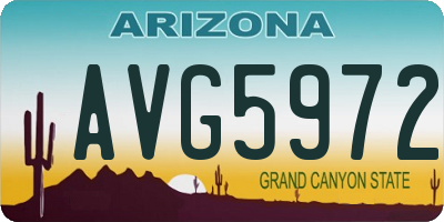 AZ license plate AVG5972