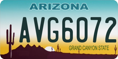 AZ license plate AVG6072