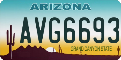 AZ license plate AVG6693