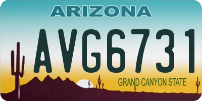 AZ license plate AVG6731