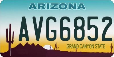 AZ license plate AVG6852