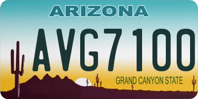 AZ license plate AVG7100