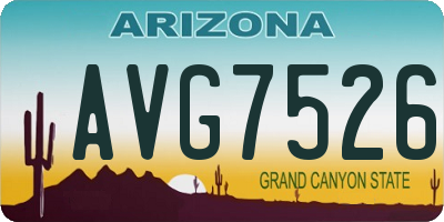 AZ license plate AVG7526