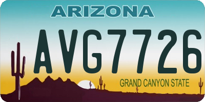 AZ license plate AVG7726