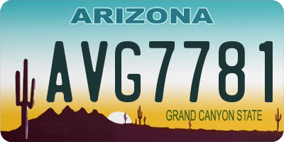 AZ license plate AVG7781