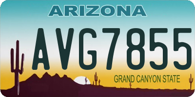 AZ license plate AVG7855