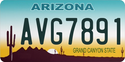 AZ license plate AVG7891