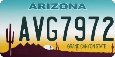 AZ license plate AVG7972