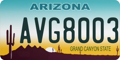 AZ license plate AVG8003