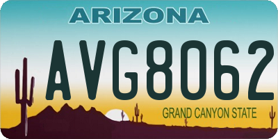 AZ license plate AVG8062
