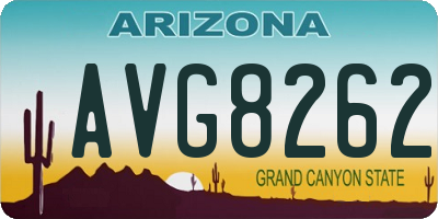 AZ license plate AVG8262