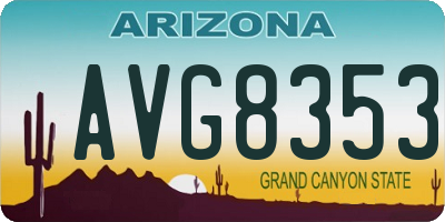 AZ license plate AVG8353