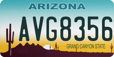 AZ license plate AVG8356