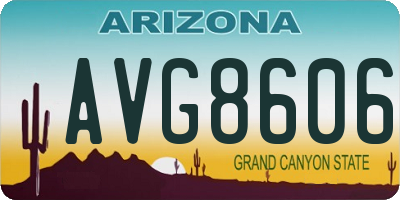 AZ license plate AVG8606
