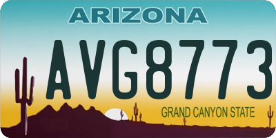 AZ license plate AVG8773