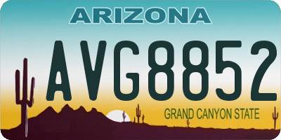 AZ license plate AVG8852