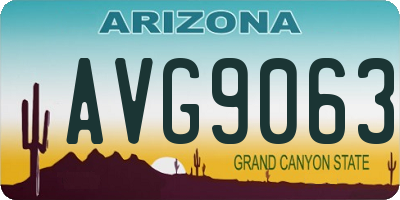 AZ license plate AVG9063