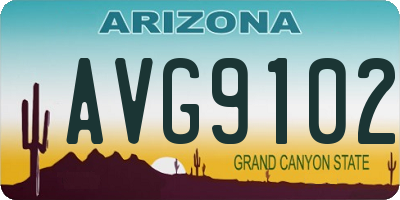 AZ license plate AVG9102