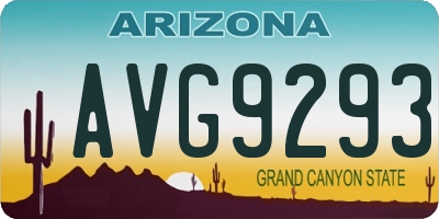 AZ license plate AVG9293