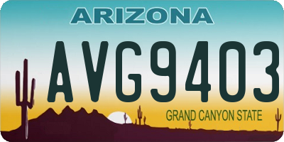 AZ license plate AVG9403